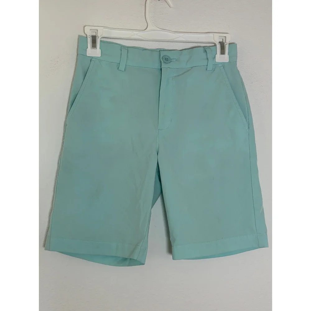 Vineyard Vines Performance Shorts Boys 12 Aqua Blue Stretch Golf Chino